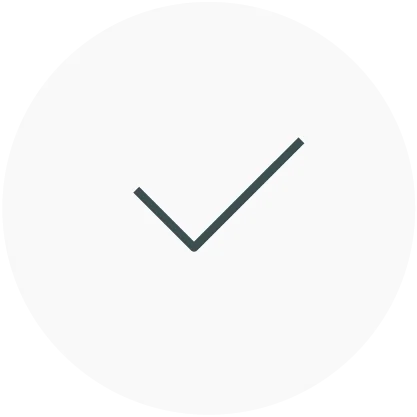 Check-Haken in weißem Kreis